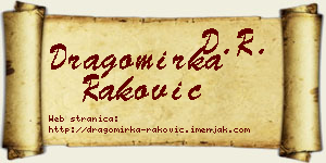 Dragomirka Raković vizit kartica